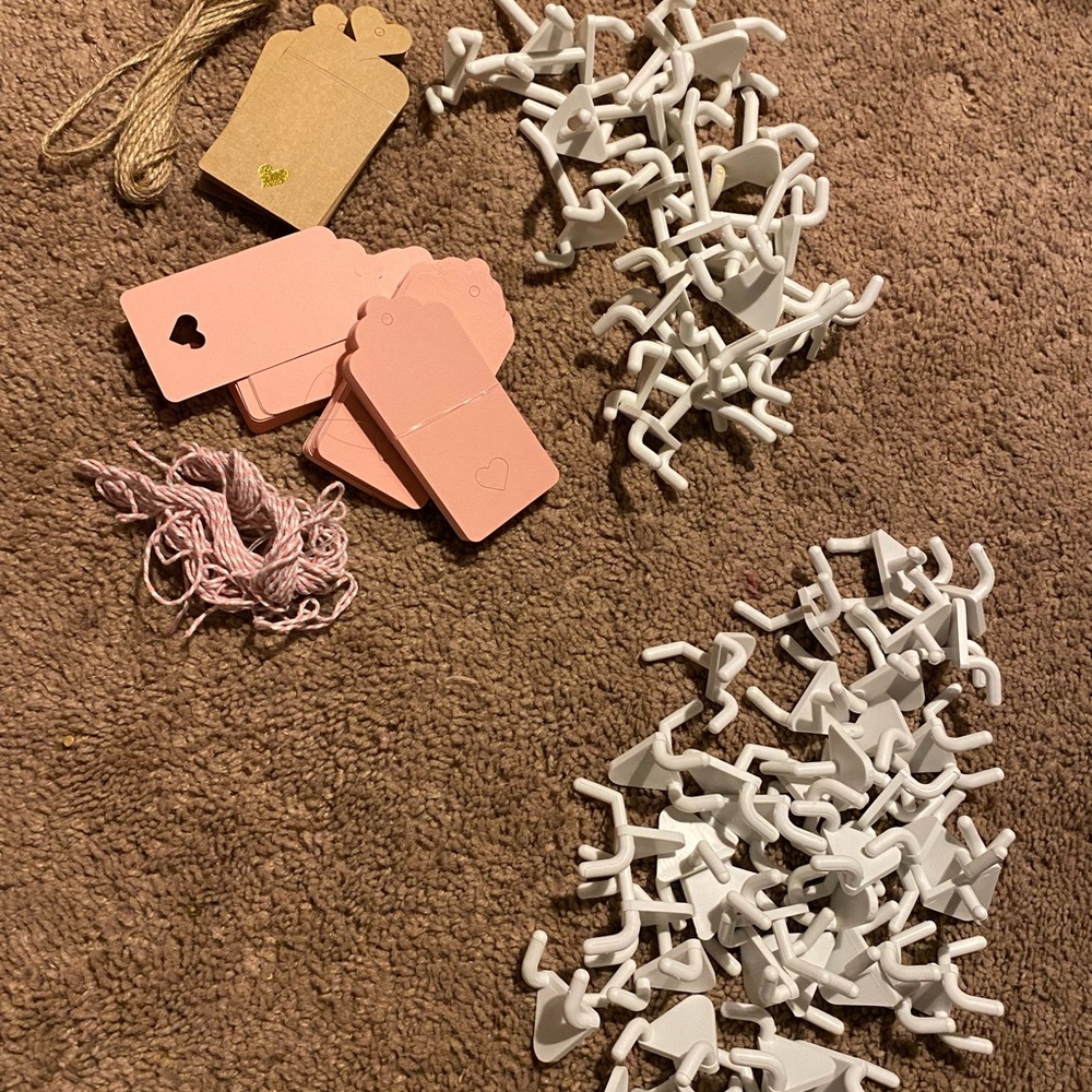 Pegboard hooks and item booth tags collection!